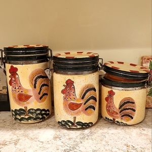 Chicken theme kitchen canisters